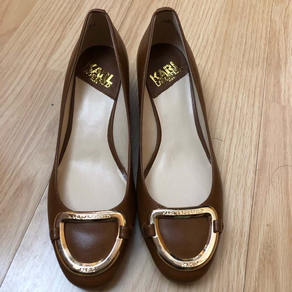 KARL LAGERFELD Paris Womens Shoes Brown Leather 6 M